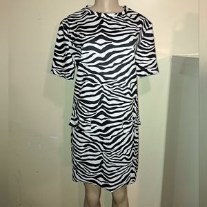 Zara animal print shift dress L